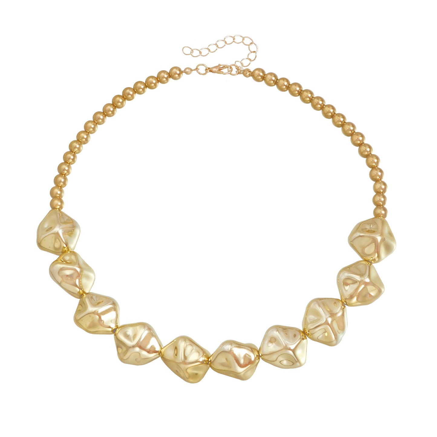 Casual Geometric Heart Shaped Alloy Plated Beaded Necklace Set for Women