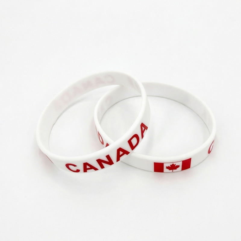 Minimalist Round Resin Bracelet with Printed Flag Design Unisex Wristband