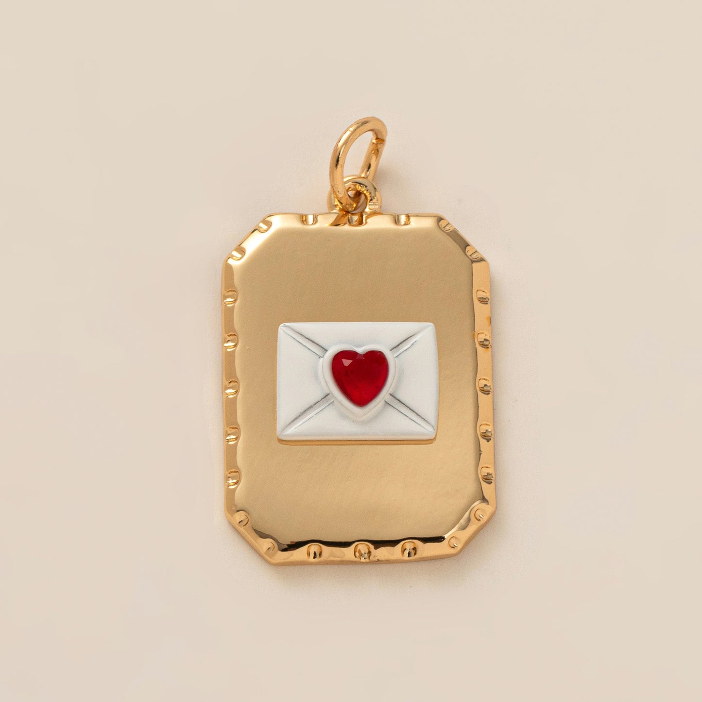 Minimalist Heart Geometric Brass Plated Pendant Necklace