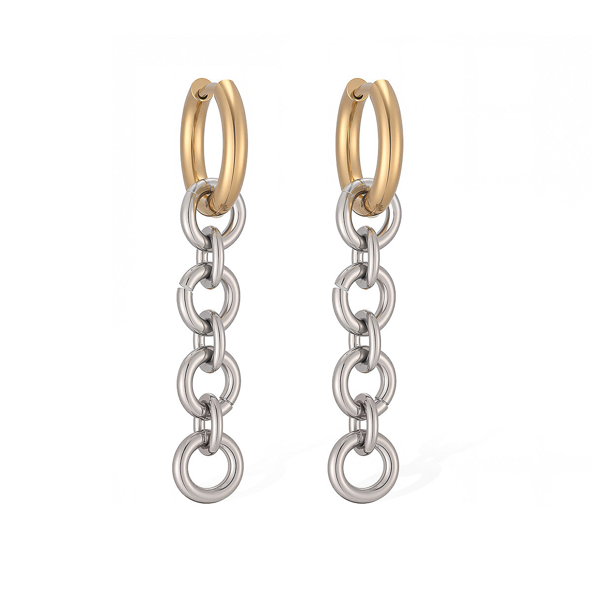 Minimalist Geometric Gold Plated Stainless Steel Earrings for Women