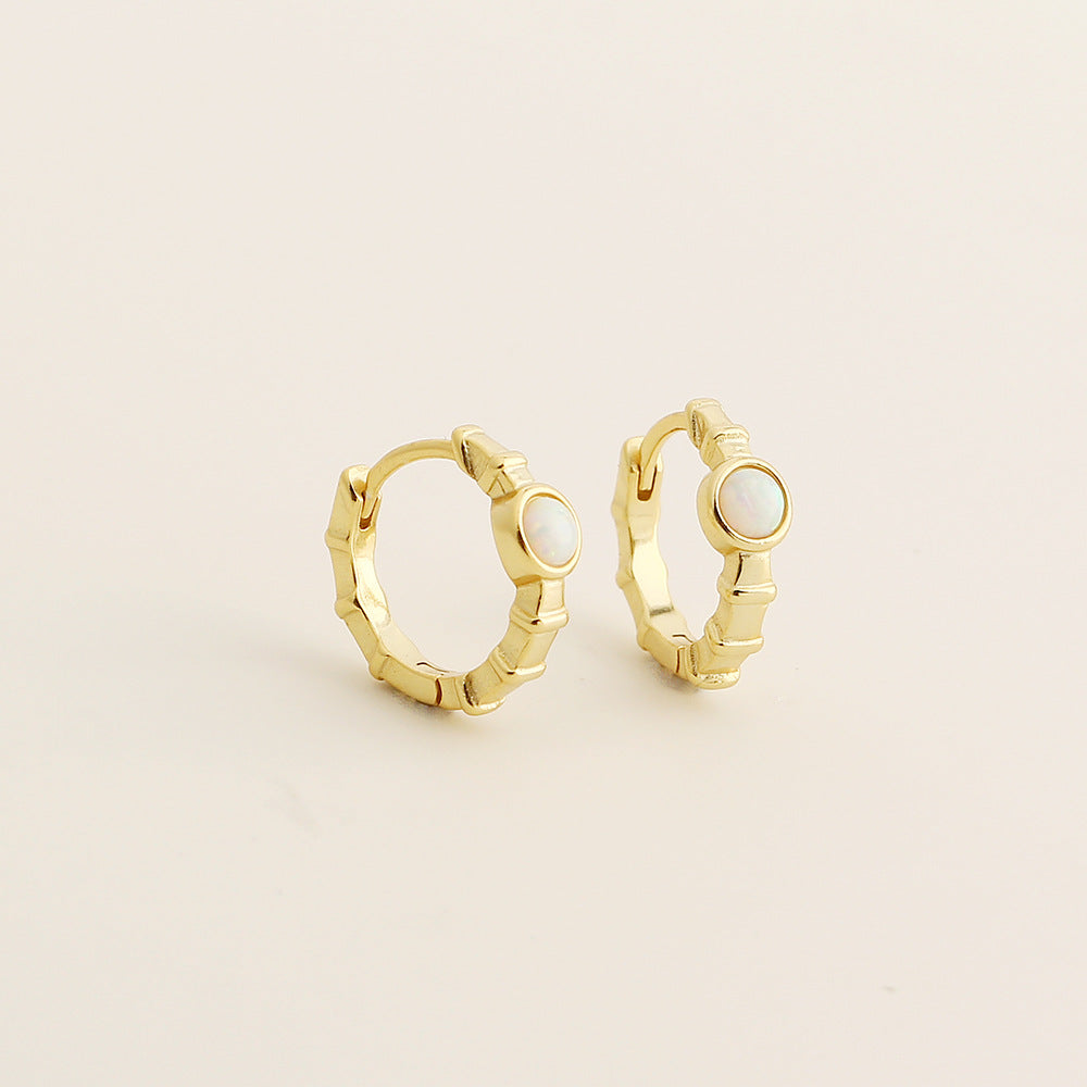 Pendientes trepadores de plata de ley 925 con forma geométrica minimalista y acabado chapado para mujer
