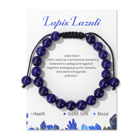 Vintage Minimalist Geometric Hand-woven Natural Stone Bracelet Unisex Adjustable