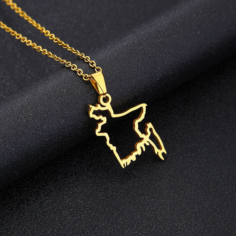 Collana con ciondolo geometrico vintage in acciaio inossidabile con finitura smaltata, gioielli di moda unisex