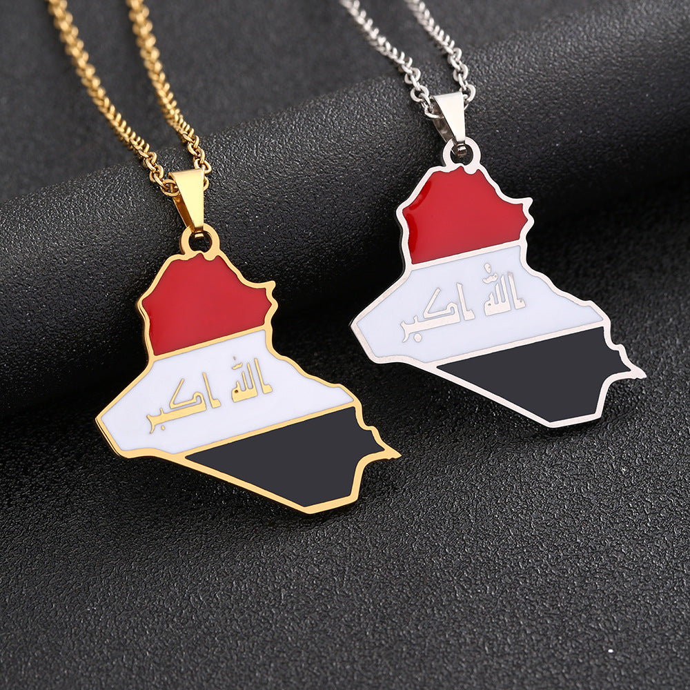 Collana con ciondolo geometrico di moda in acciaio inossidabile con charm in acciaio al titanio e finitura placcata, unisex