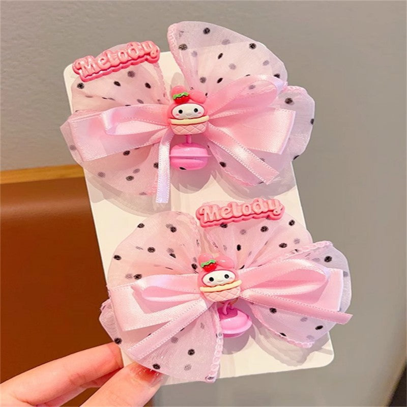 Handmade Chinese Traditional Hair Clip for Girls with Bow Shape Fabric Material and Flowing Tassels in Natural Style