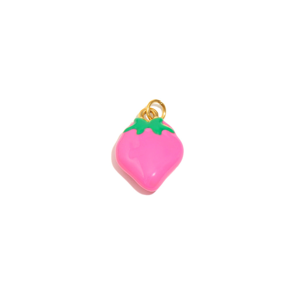 18K Gold Plated Stainless Steel Fruit Charm Bar