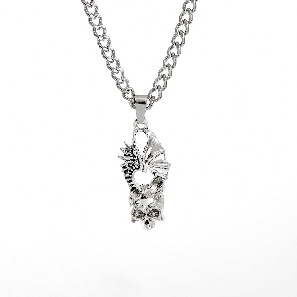 Collana Punk Vintage a Croce con Teschio e Ciondolo a Cuore in Lega con Finitura Galvanica per Donna e Uomo