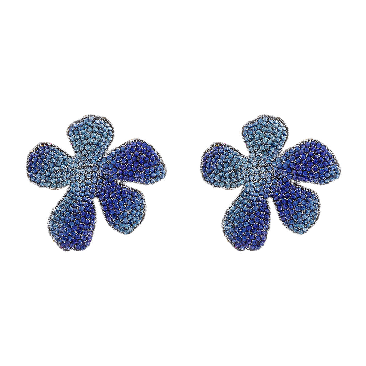 Orecchini in lega con fiori dolci e intarsio completo di strass da donna