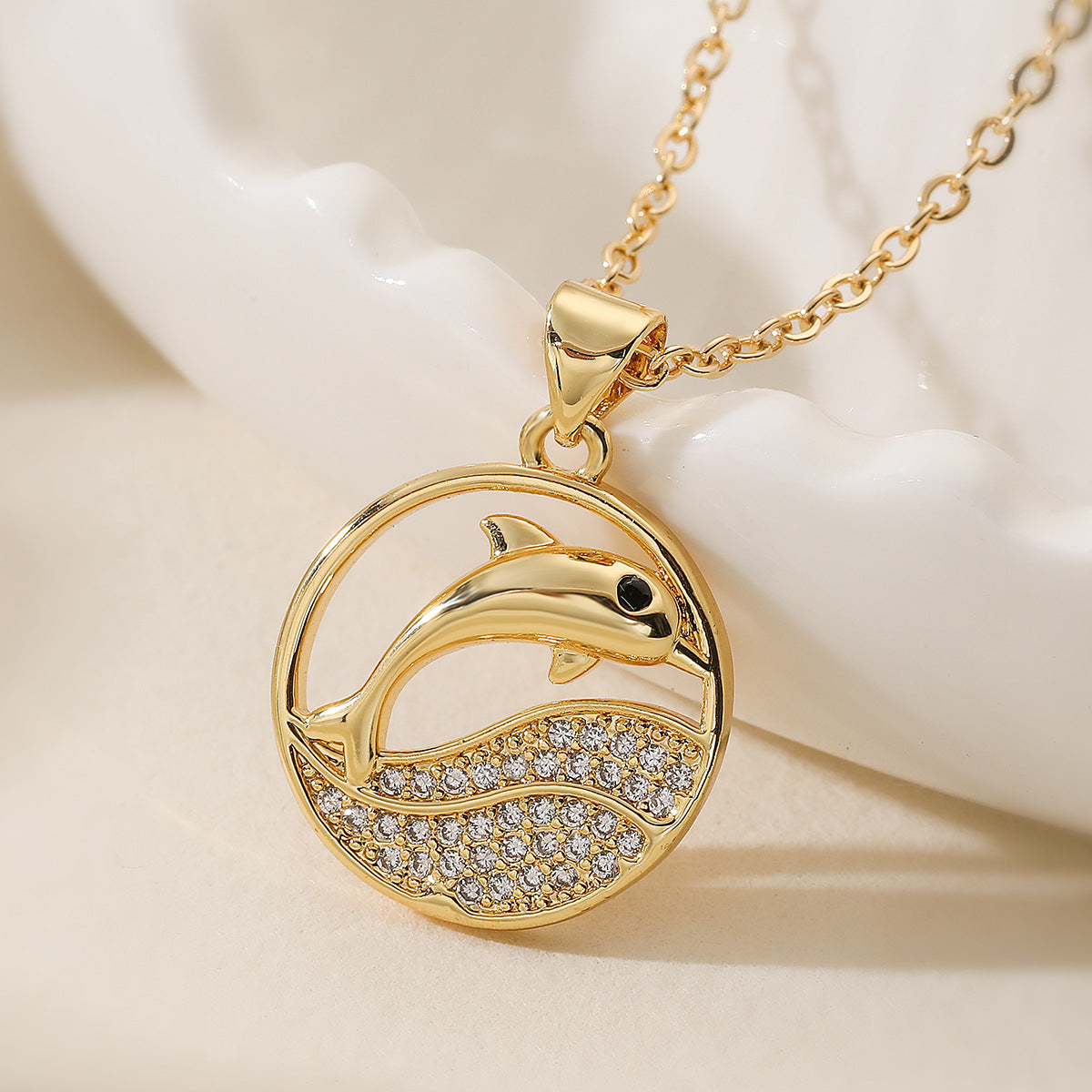 Minimalist Geometric Brass Pendant Necklace