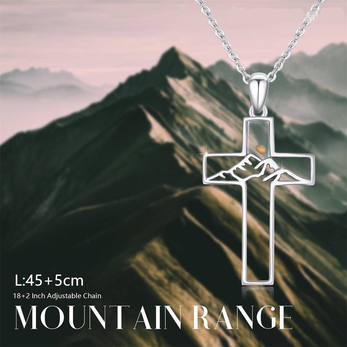 Minimalist Silver-Tone Stainless Steel Cross Pendant Necklace for Women with Plated Finish