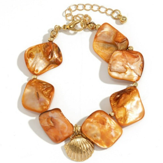 Sweet Geometric Star Shell Alloy Plated Necklace for Women