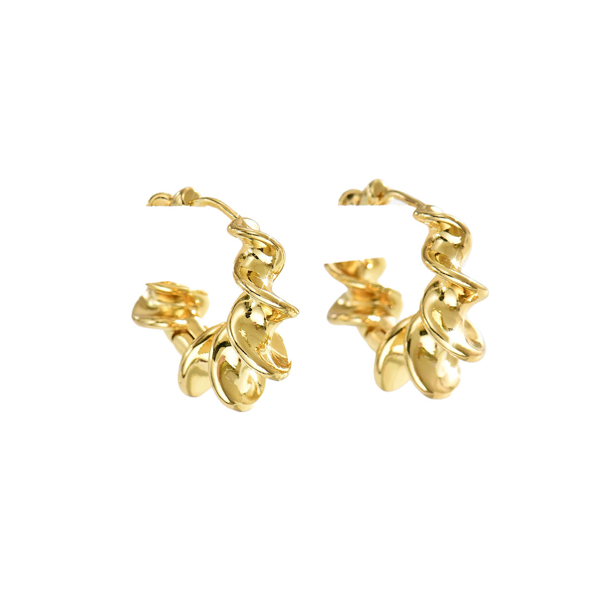 Pendientes Minimalistas Geométricos de Aleación de Zinc con Acabado Chapado para Mujer, Diseño de Puntos Elípticos y Circulares, Joyería de Oreja Versátil y a la Moda