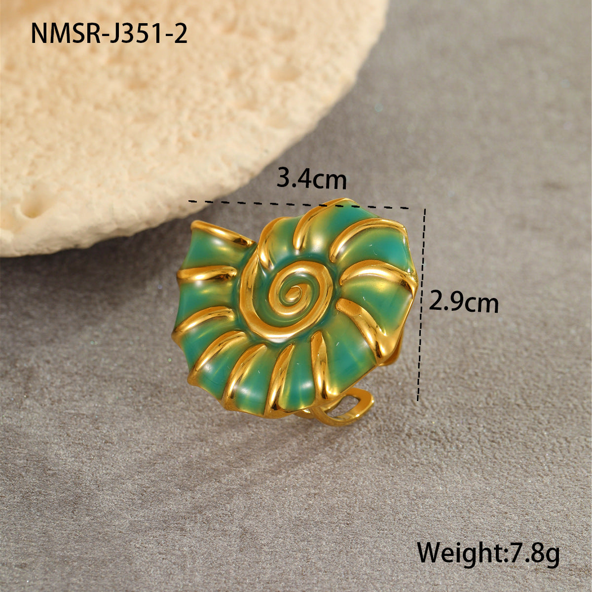 Pendientes de Acero Inoxidable con Forma de Concha Marina, Inspirados en el Océano, con Baño de Oro de 18K para Mujer