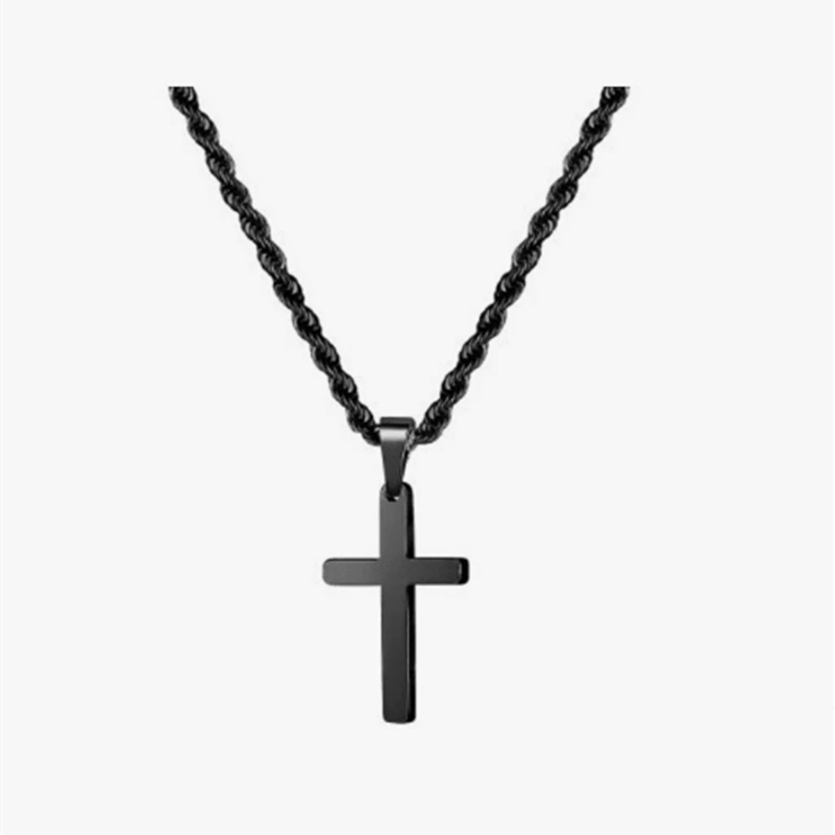 Minimalist Geometric Stainless Steel Cross Pendant Necklace with Polished Finish for Unisex Daily Wear
