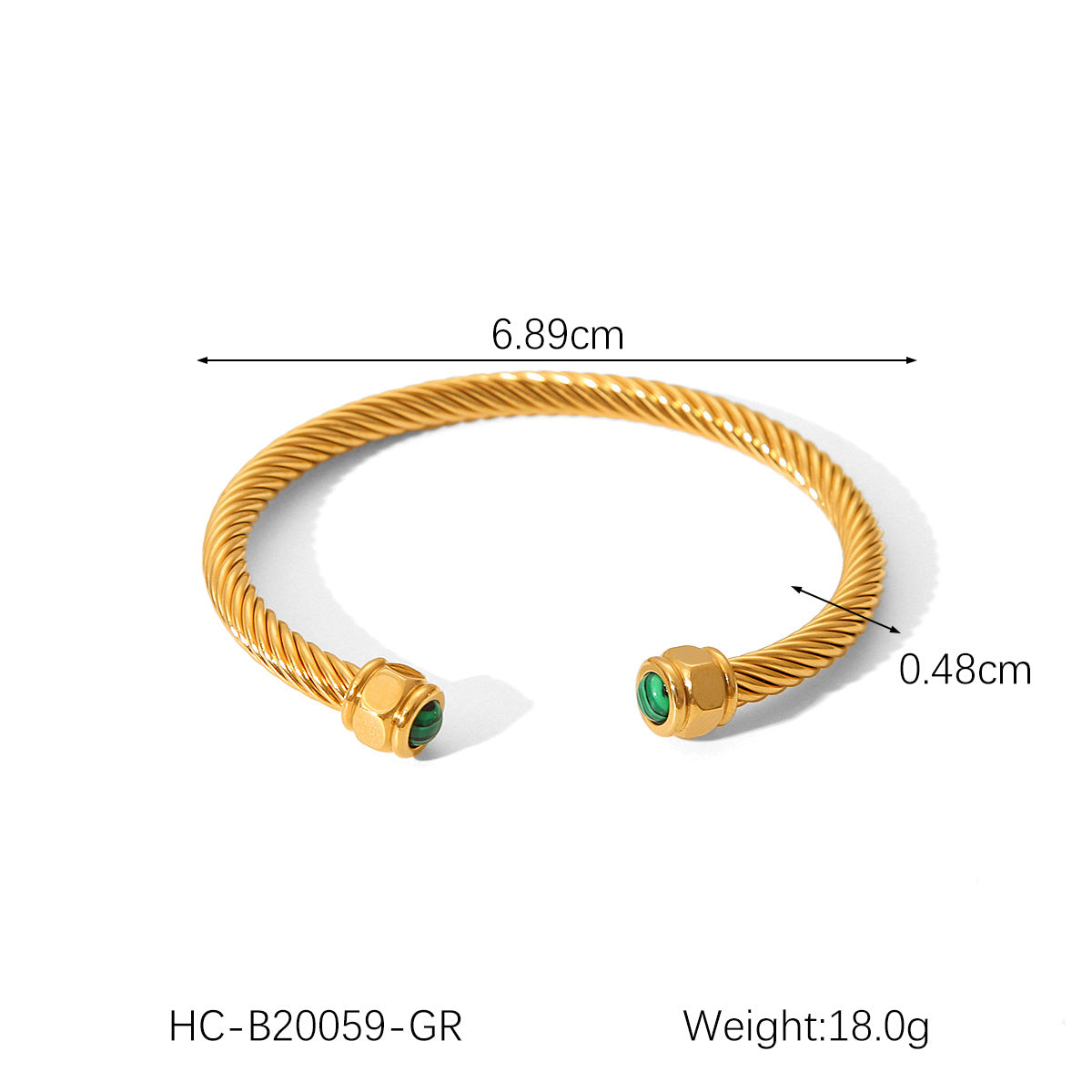 Minimalist C-Shaped Titanium Steel Bracelet for Women with Plated Finish and Twist Design