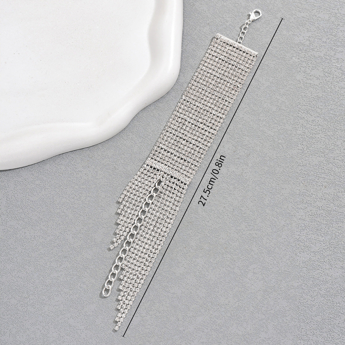 Pulsera de Cobre de Moda con Diseño de Rombo Geométrico y Incrustaciones de Diamantes Pavé para Mujer, Accesorio Elegante para la Oficina