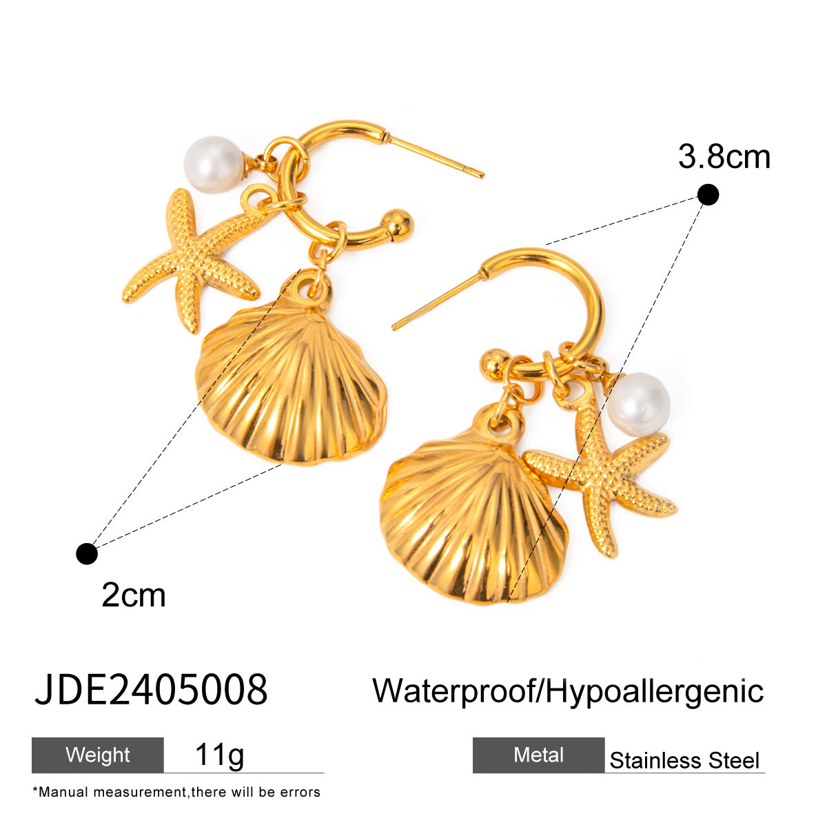 Luxury Gold Plated Geometric Star Stainless Steel Earrings for Women