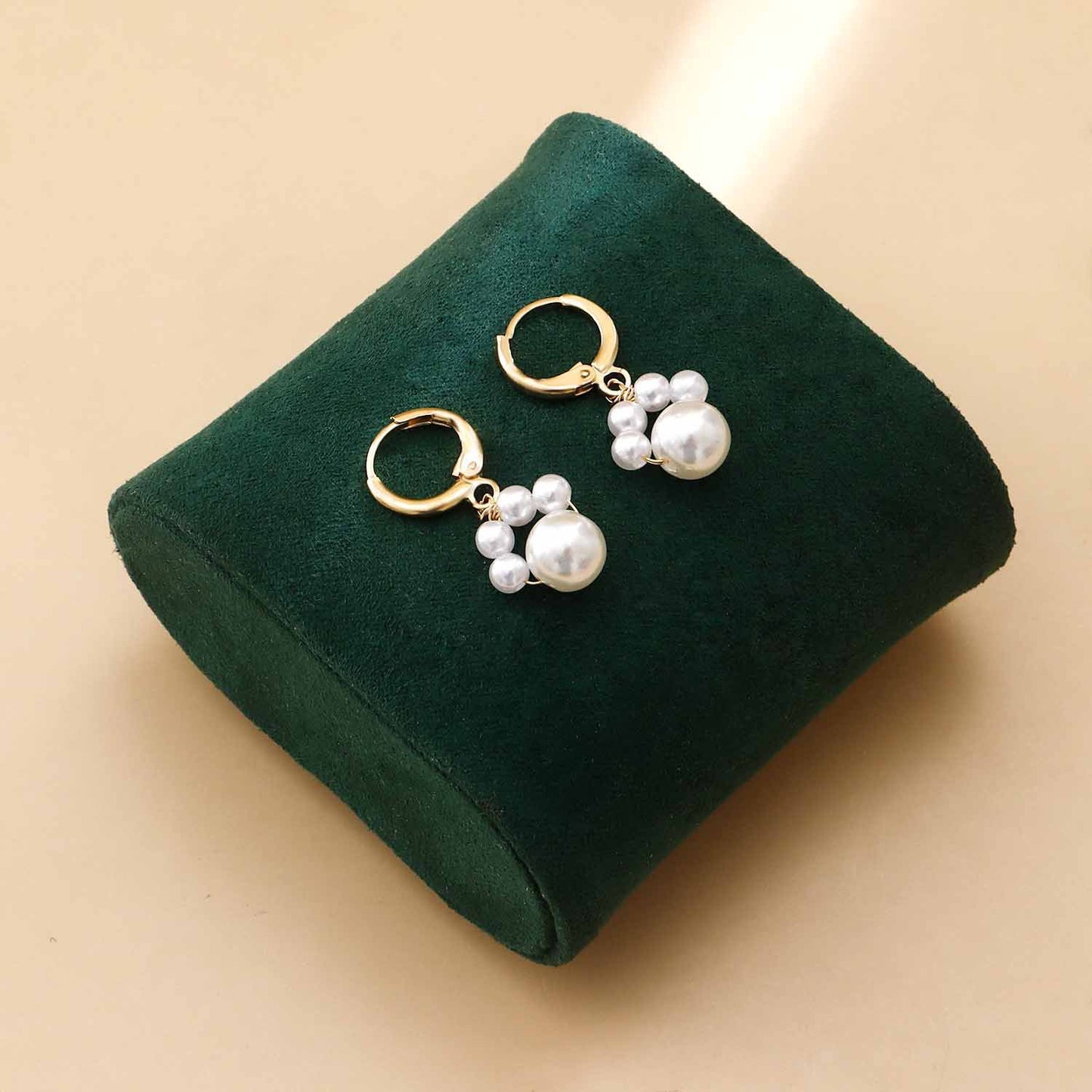 Vintage-Style Geometric Alloy Dog Paw Print Earrings with Electroplated Finish for Women