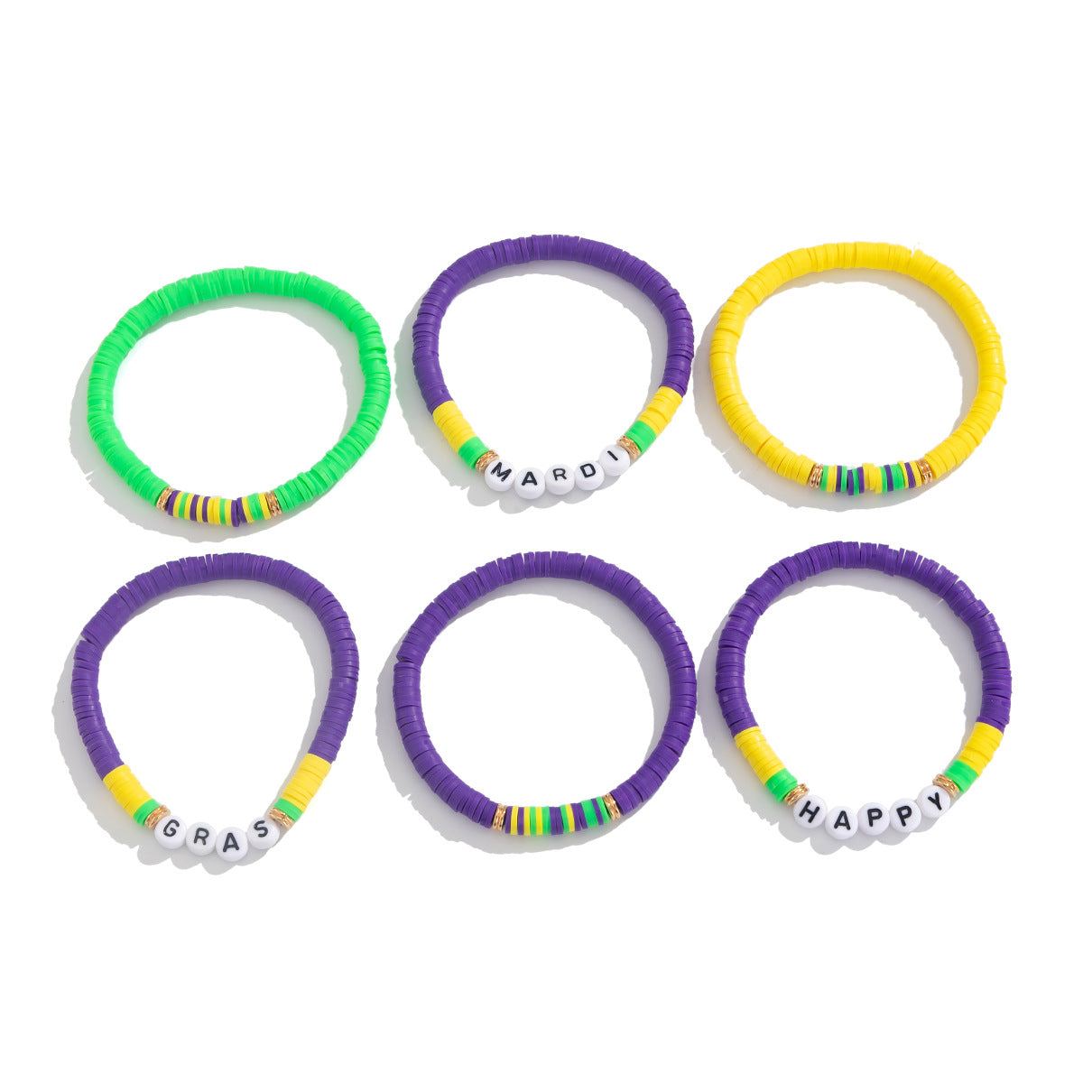 Pulsera personalizada de arcilla polimérica hecha a mano con abalorios acrílicos para mujer