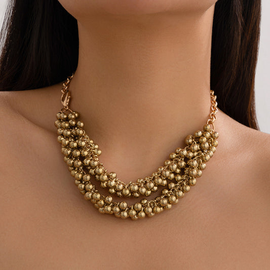 Collana con pendente a sfera CCB dalla forma geometrica esagerata e placcata per donna