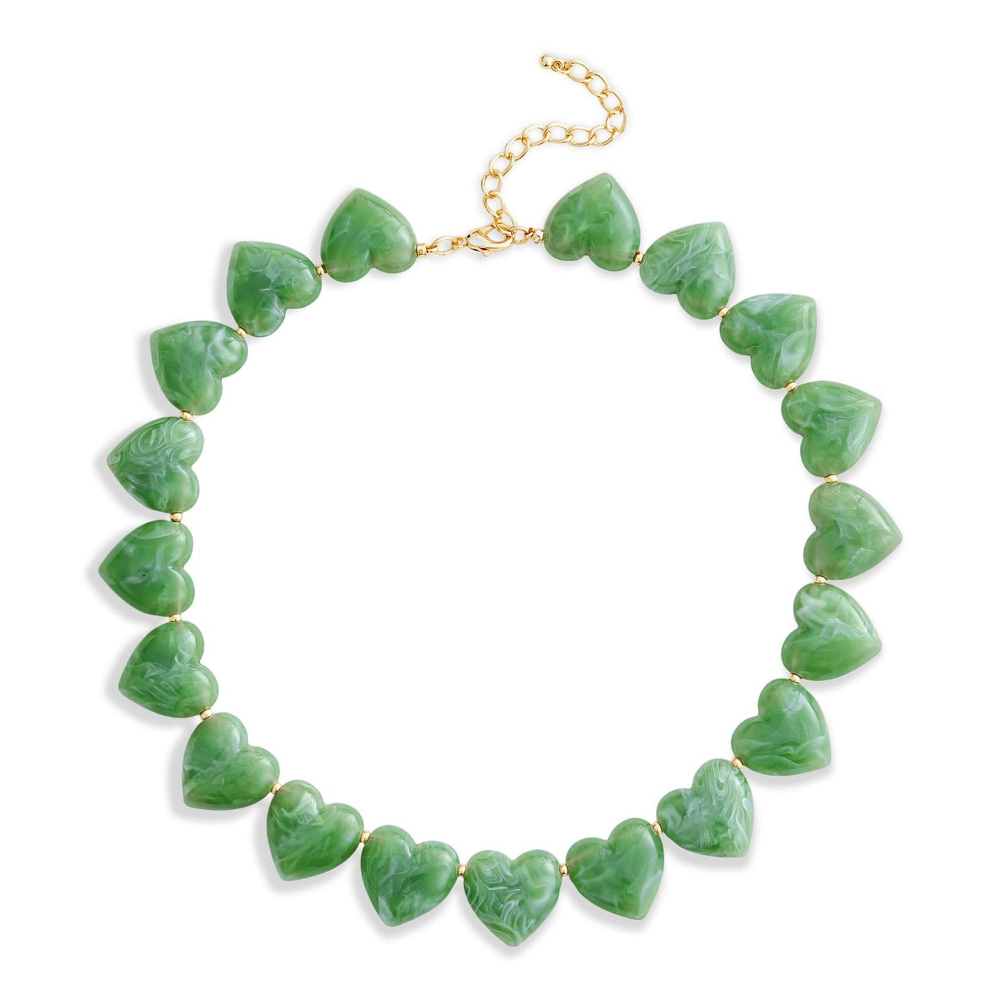 Minimalist Heart Resin Acrylic Pendant Necklace for Women Casual Cable Chain