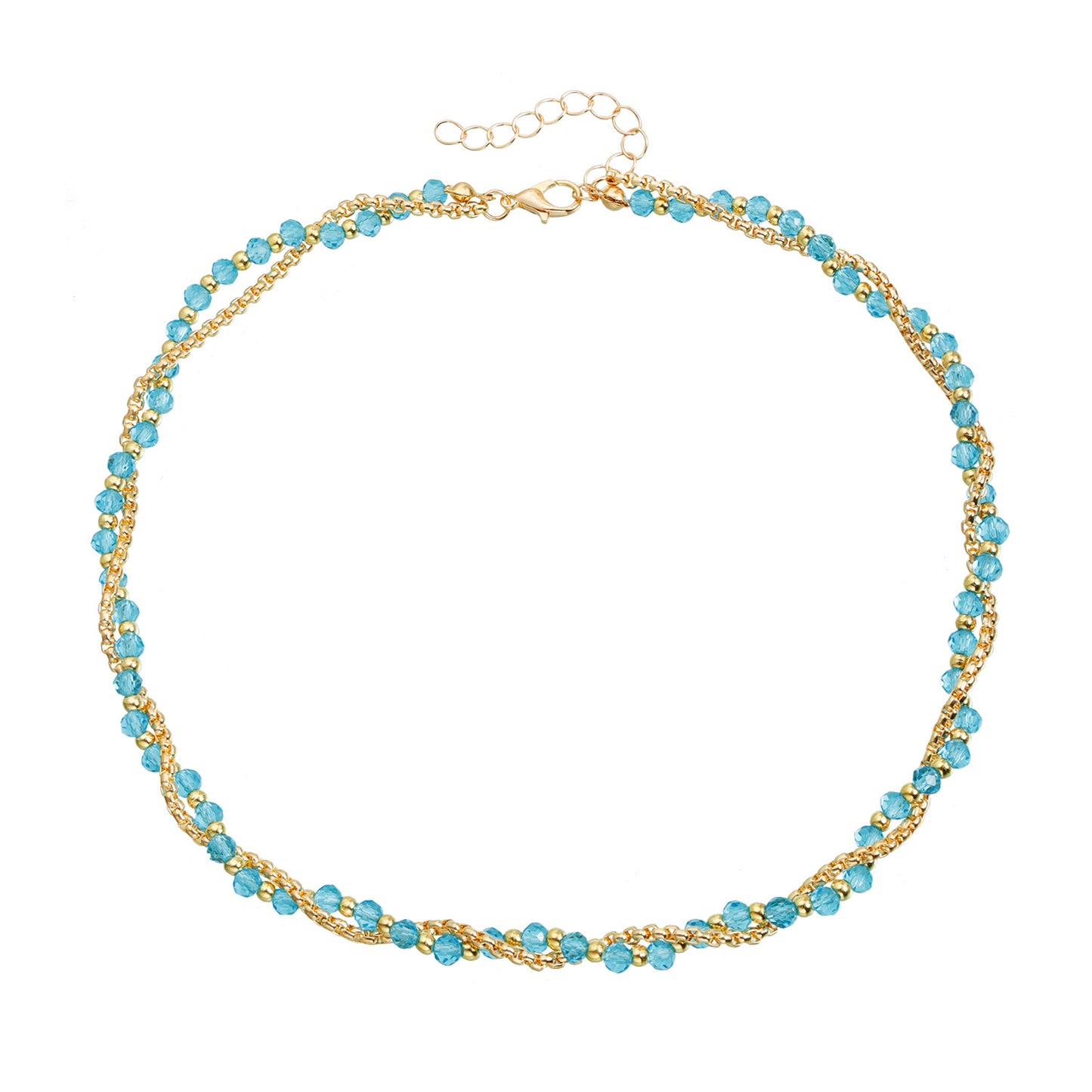 Geometric Pendant Necklace for Women with Gold-Plated Alloy Chain and Interlocking Design for Clavicle Styling