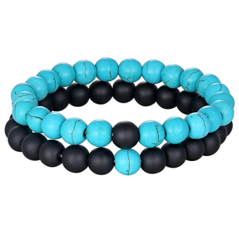 Sweet Matte Geometric White Agate Tiger Eye Volcanic Stone Charm Bar Unisex Handmade