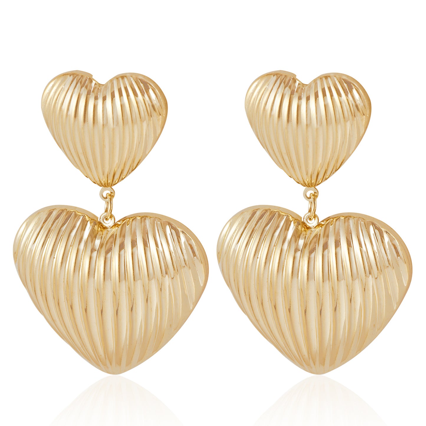 Pendientes de aleación con forma de corazón, minimalistas vintage y con baño para mujer