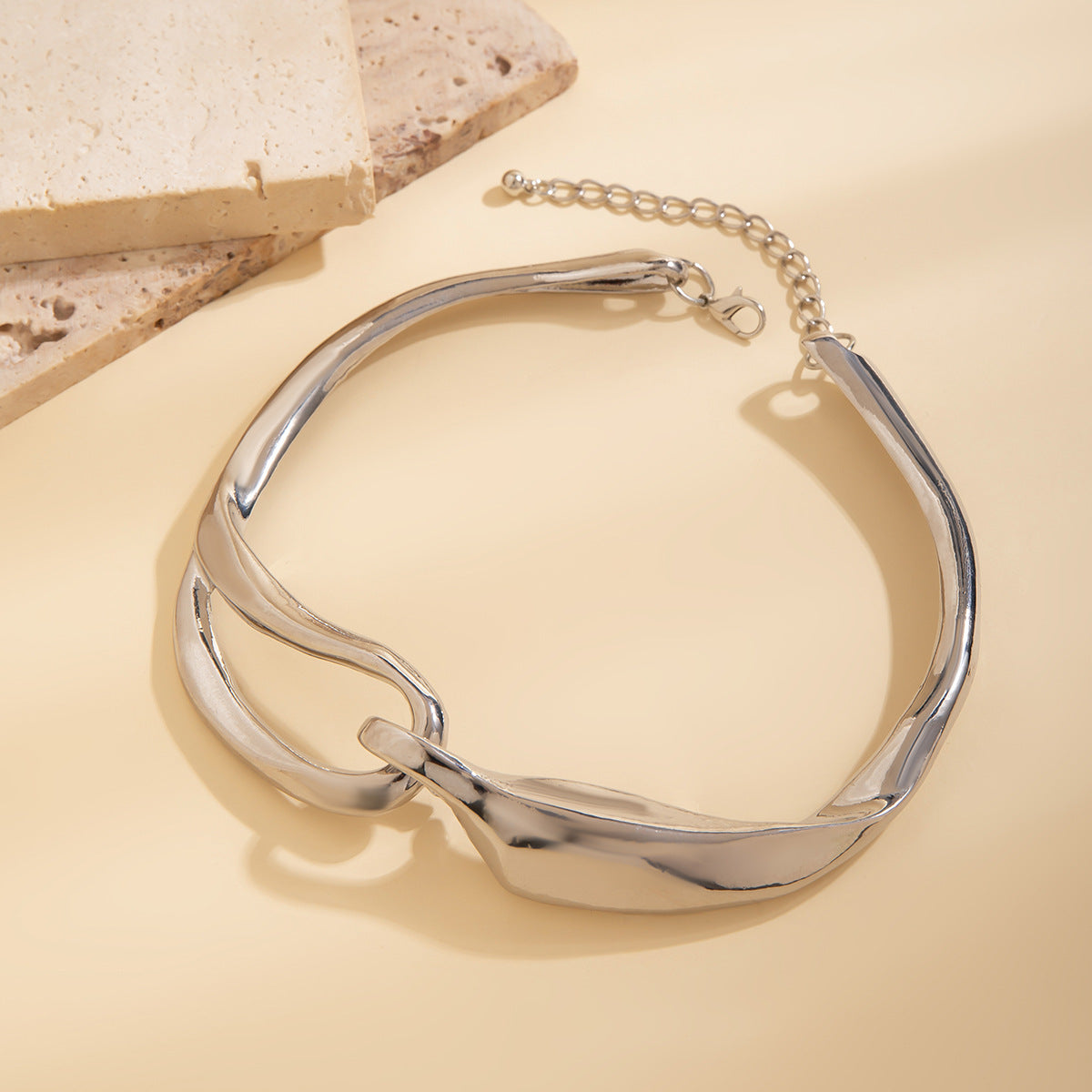 Punk Abstract Geometric Alloy Plated Choker Necklace for Women