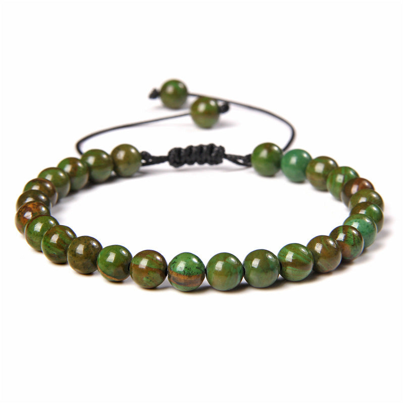 Sweet Sporty Geometric Natural White Crystal Stretch Bracelet 6mm Unisex Handmade Energy Bangle