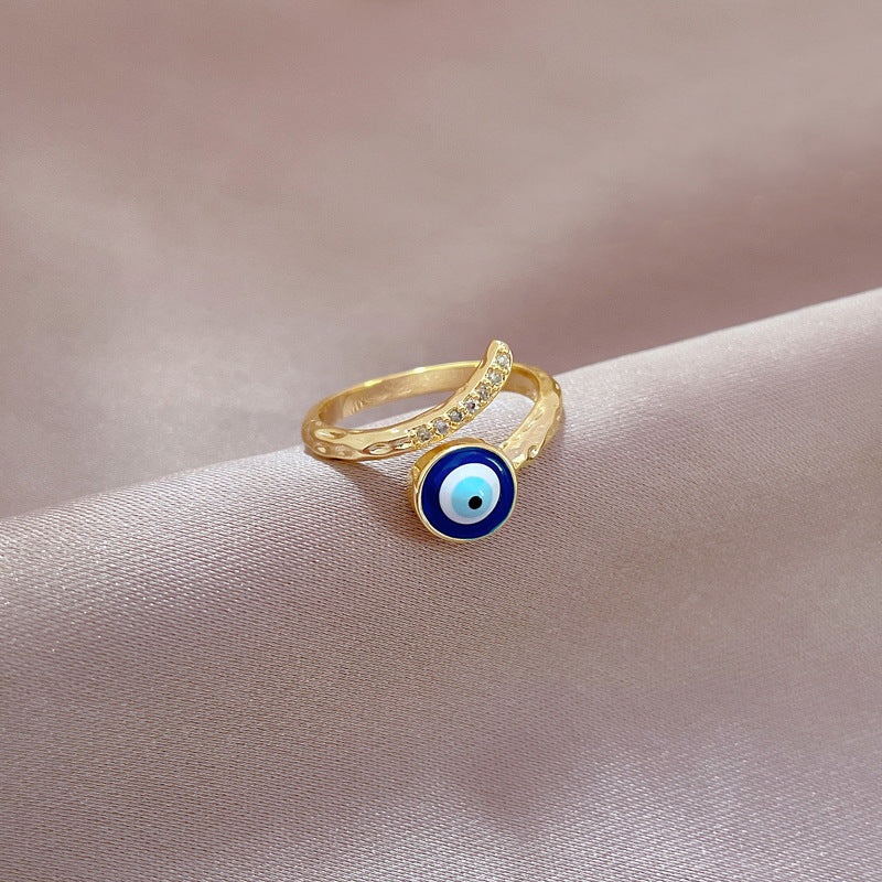 Adjustable Crown-Shaped Rhinestone Ring for Women Brass Plated Cartoon Fresh and Sweet Style
