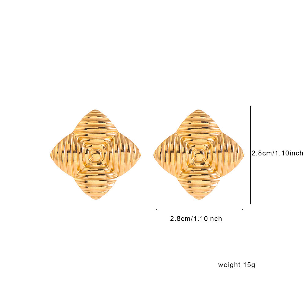 Pendientes de Tachuela de Acero de Titanio en Forma de Lazo Minimalista para Mujer, Joyería de Lujo Hipoalergénica con Chapado en Oro o Acero