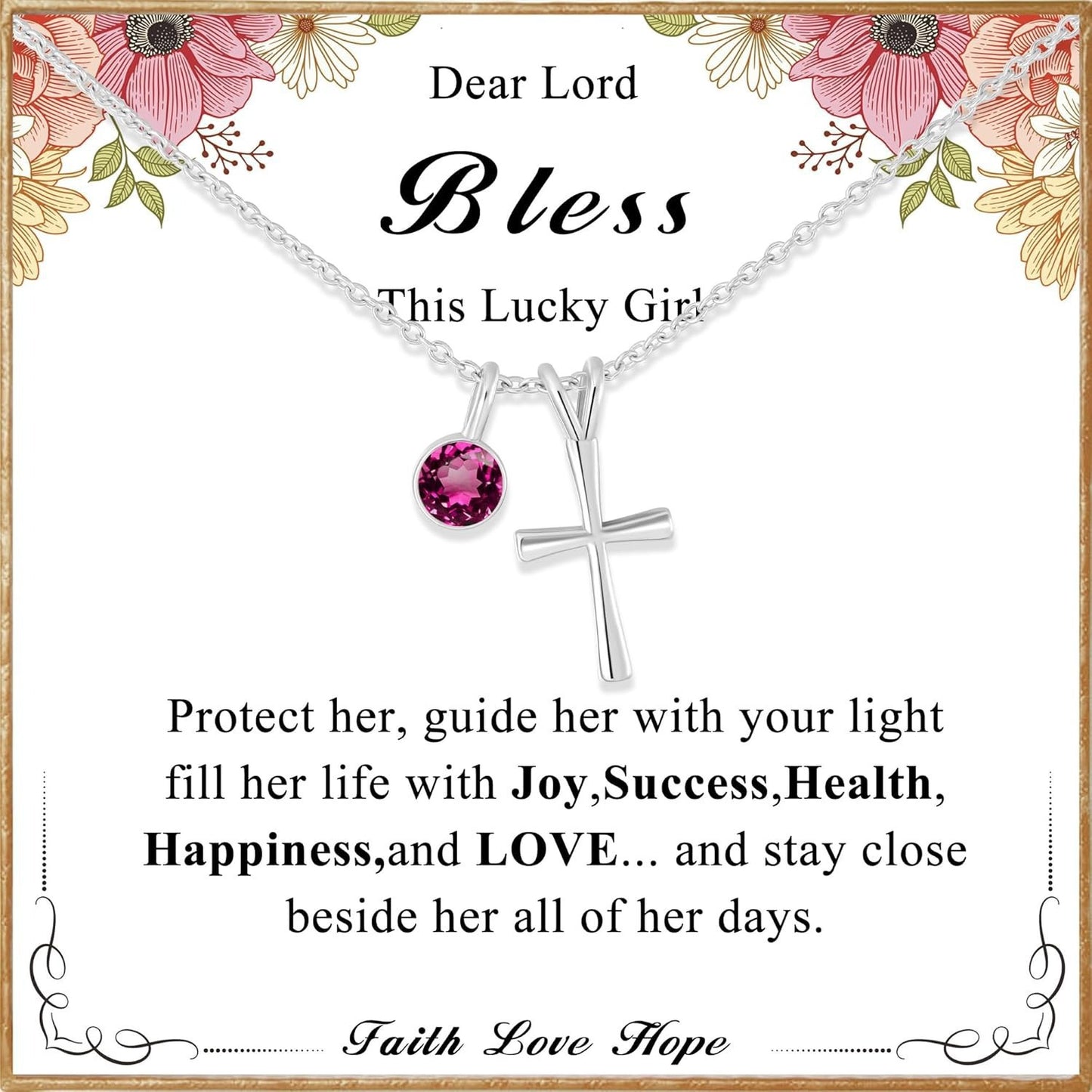 Sweet Geometric Cross Stainless Steel Pendant Brass Plated Necklace for Women