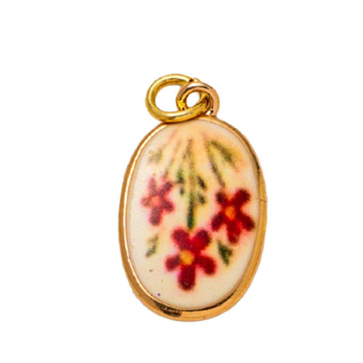 Minimalist Floral Pattern Brass PVD Plated DIY Charm Bar Pendant
