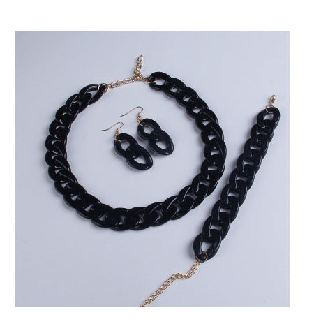 Minimalist Sweet Geometric Acrylic Pendant Necklace Set for Women