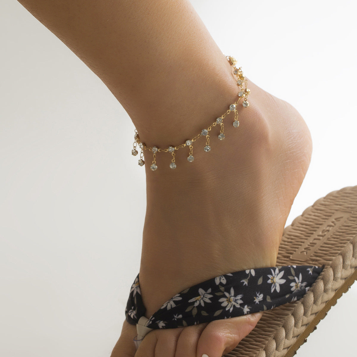 Ethnic Rhinestone Tassel Metal Body Chain for Women Casual Waist Chain