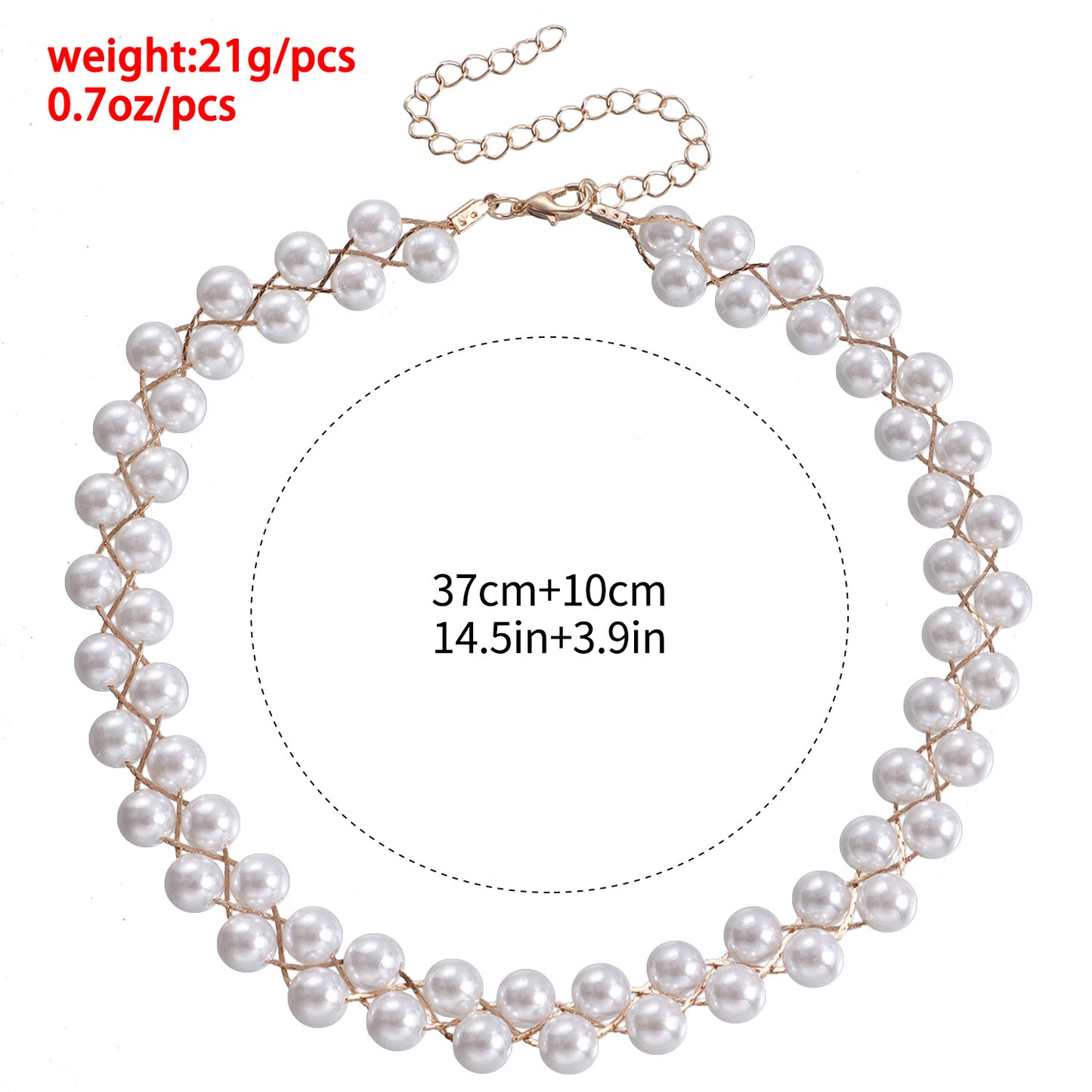 Collar Colgante Minimalista de Perlas Geométricas para Mujer con Acabado Chapado y Diseño de Cadena a la Clavícula