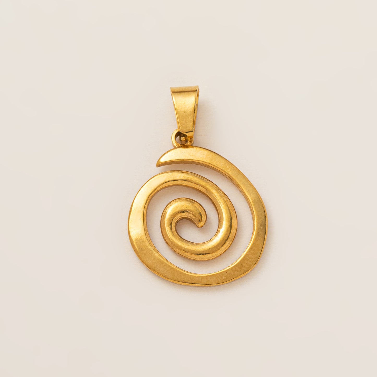 Minimalist 18K Gold Plated Round Geometric Brass Pendant Necklace