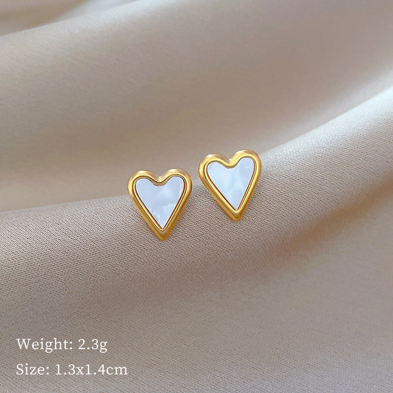 Minimalist Sweet Geometric Titanium Steel Plated Stud Earrings