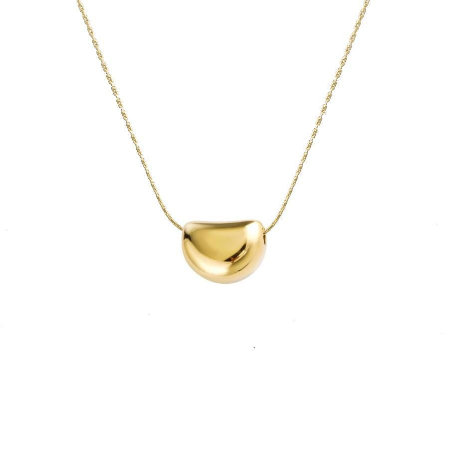 Minimalist Geometric Titanium Steel Plated Necklace for Women Locket Chain with Irregular Design Elegant Office Wear Clavicle Chain