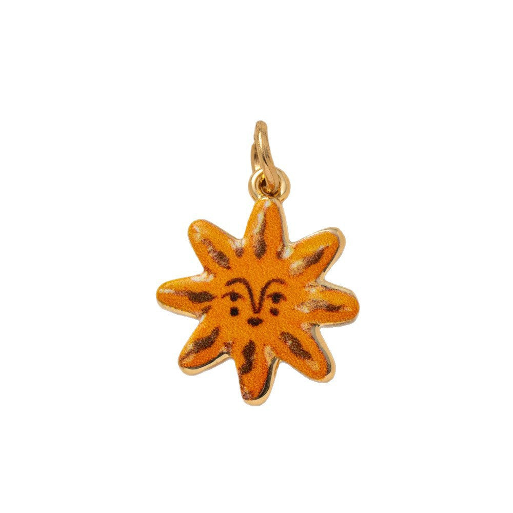 Sweet Stainless Steel Plated Heart Moon Star Geometric Pendant Necklace for Unisex