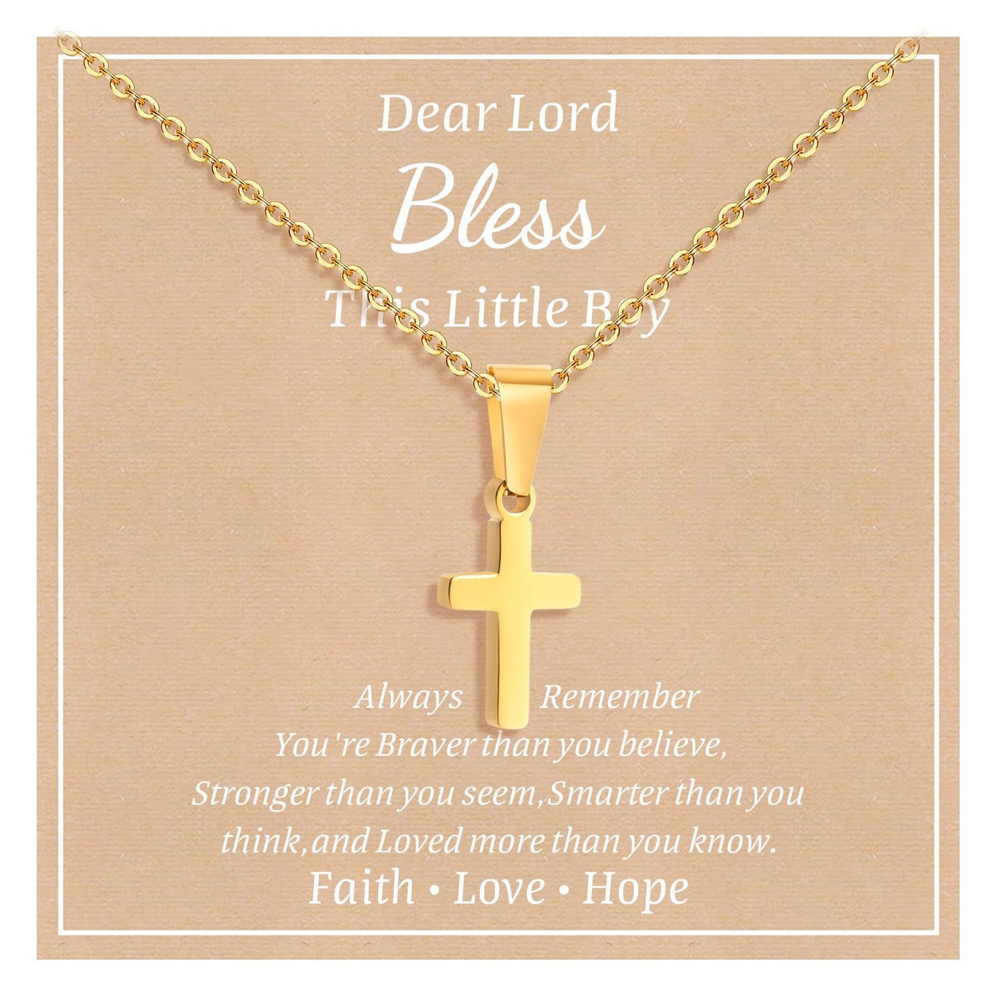 Minimalist Cross Stainless Steel Curb Chain Necklace Unisex