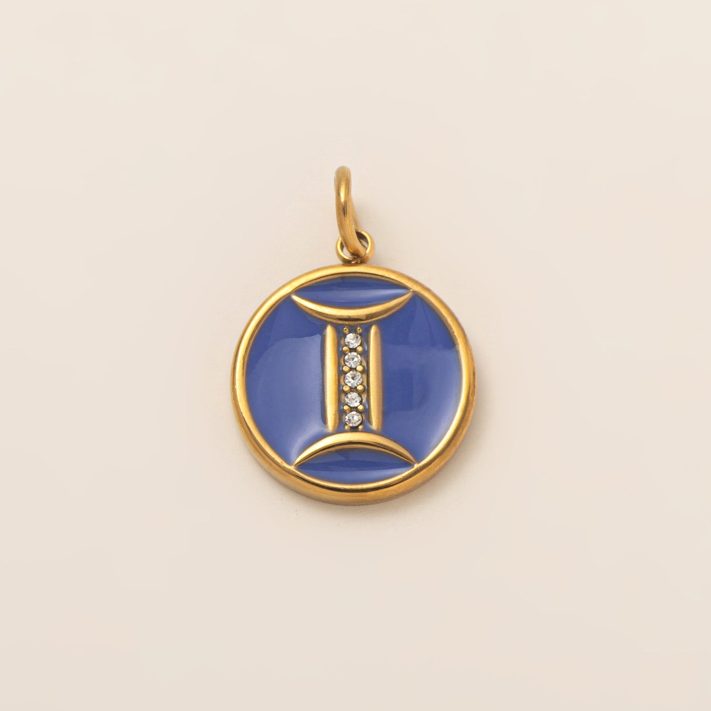 Minimalist Stainless Steel PVD 18K Gold Plated Zodiac Charm Bar
