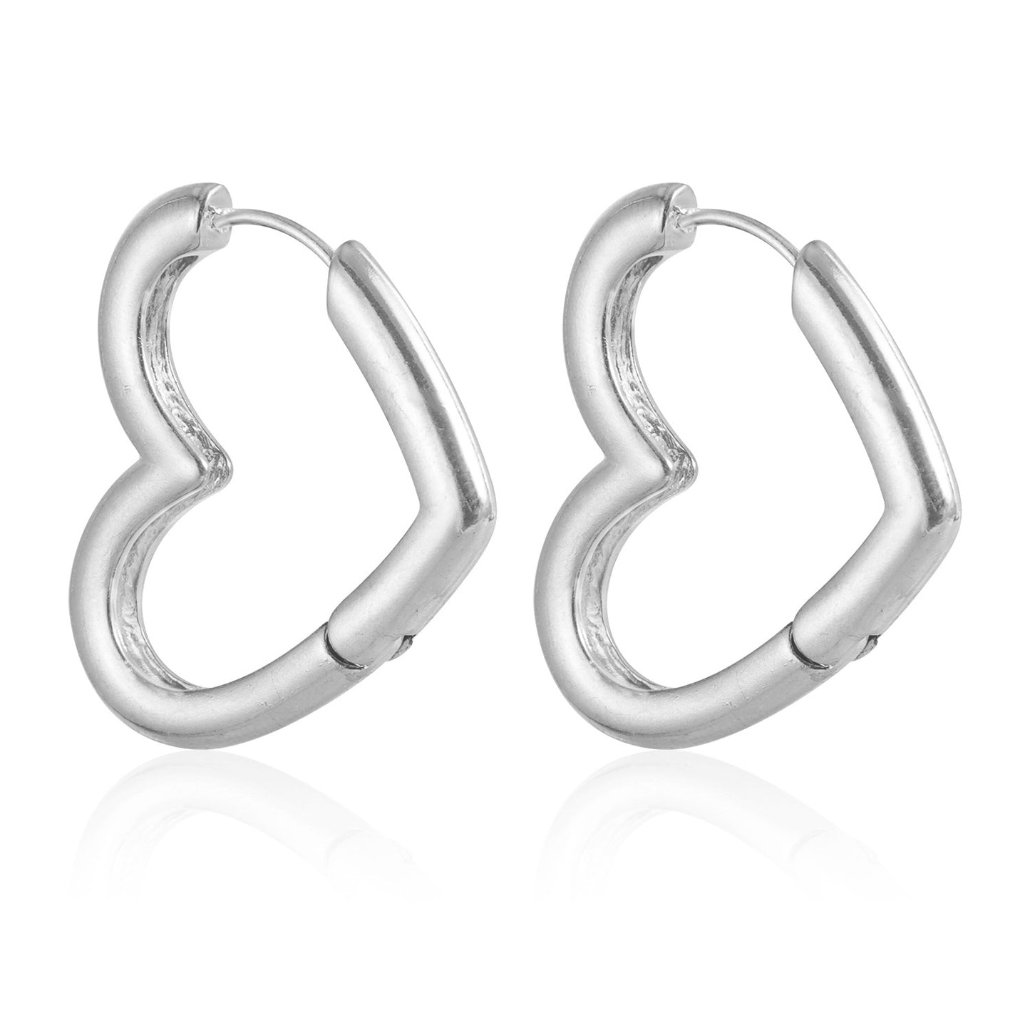 Minimalist Hollow Heart Shape Alloy Earrings for Women with Plated Finish, Lightweight and Versatile Ear Studs
