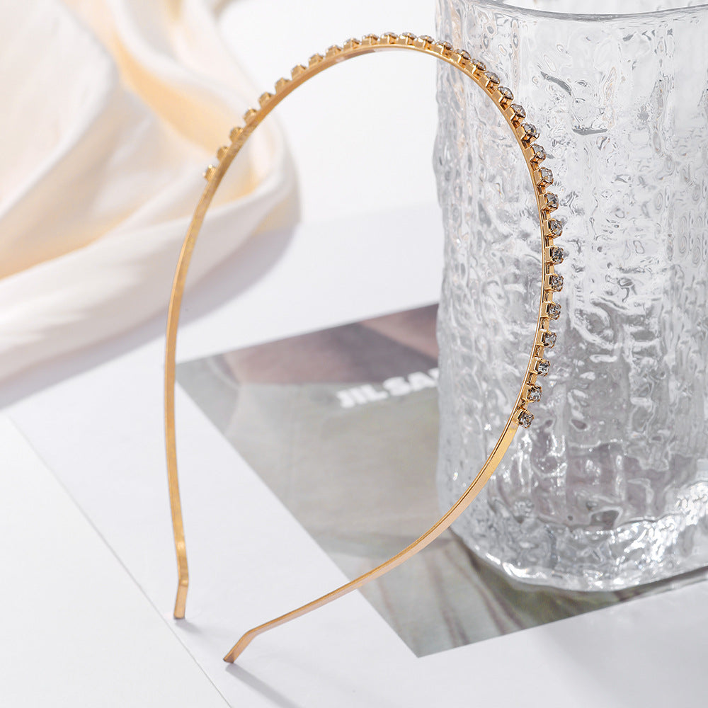 Sweet Minimalist Geometric Alloy Headband with Rhinestone Inlay