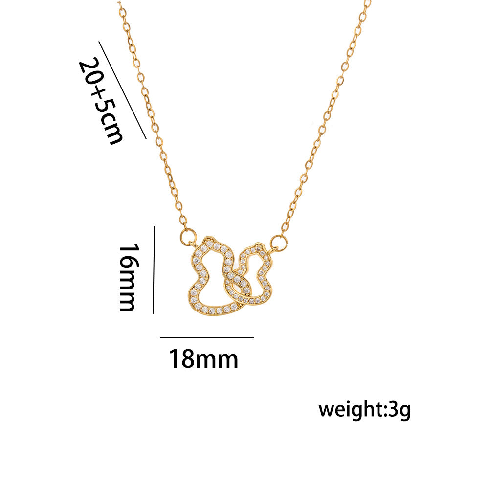 Collana da donna con ciondolo a zucca in zircone placcato oro 18 carati di lusso minimalista
