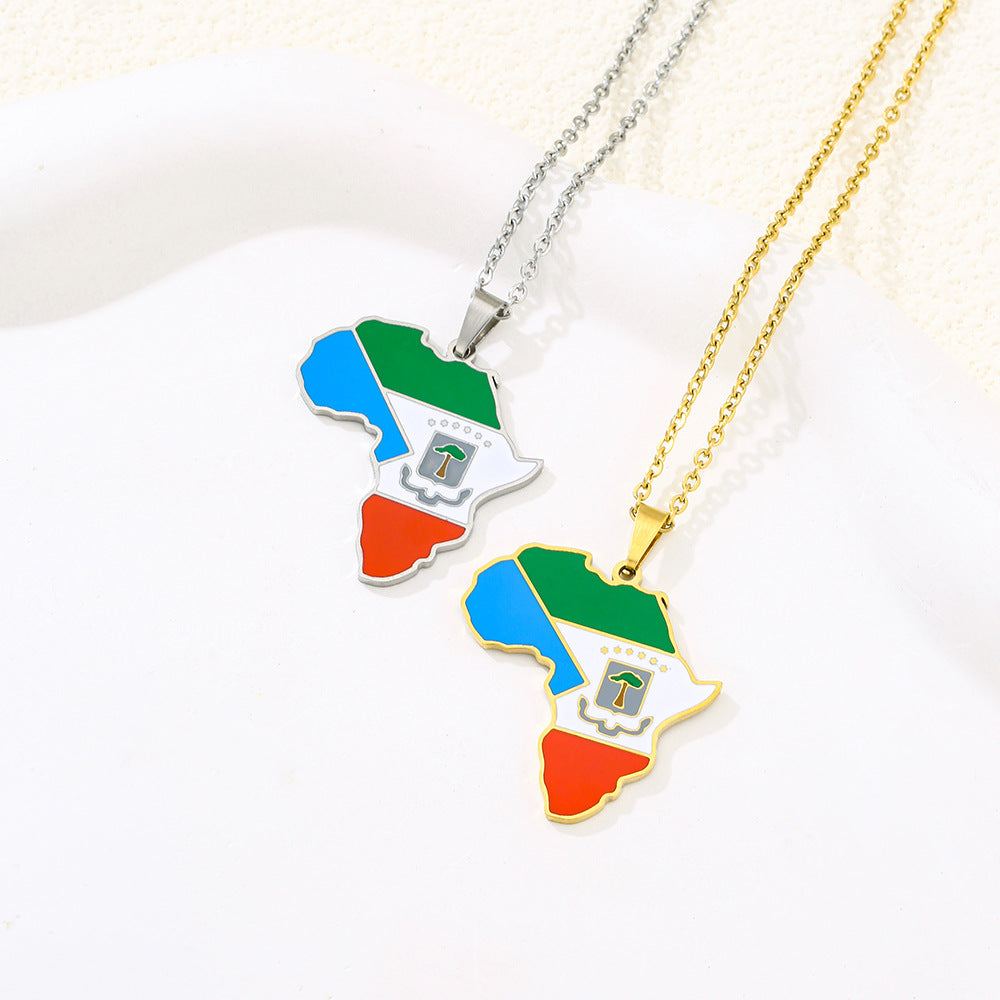 Collana Pendente Geometrica Minimalista in Acciaio Inossidabile Smaltato con Catena a O Unisex