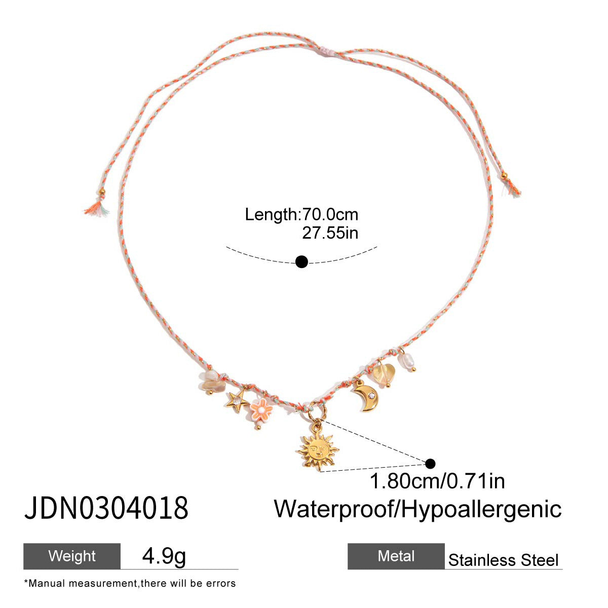 Elegante Collana in Acciaio Inossidabile Placcato con Motivo Floreale Geometrico e Ciondolo in Acciaio al Titanio da Donna con Barretta per Charm Fai da Te