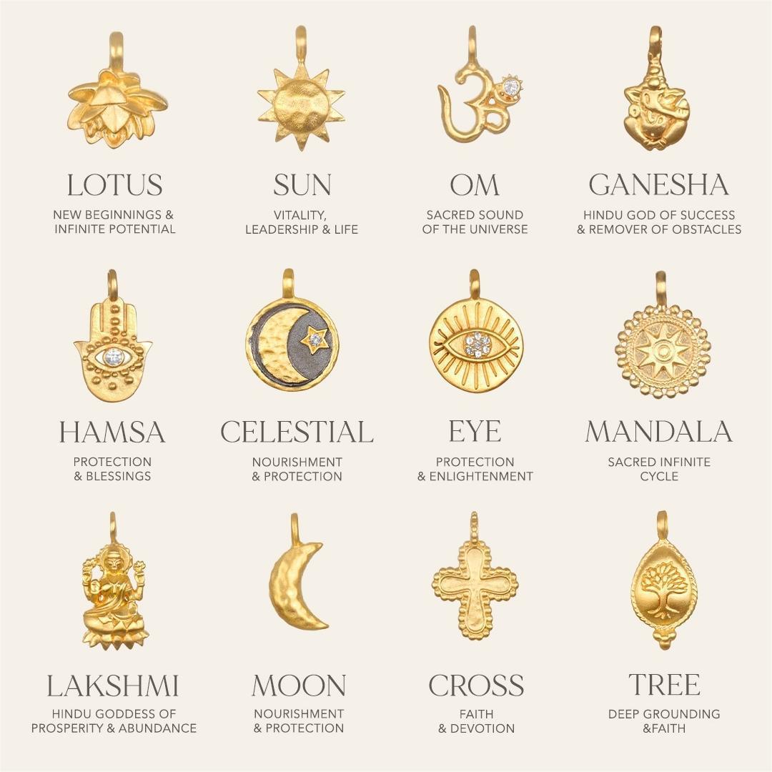 Vintage Geometric Brass Plated Gemstone Pendant Necklace with Sun Moon Evil Eye Charm Bar for Women