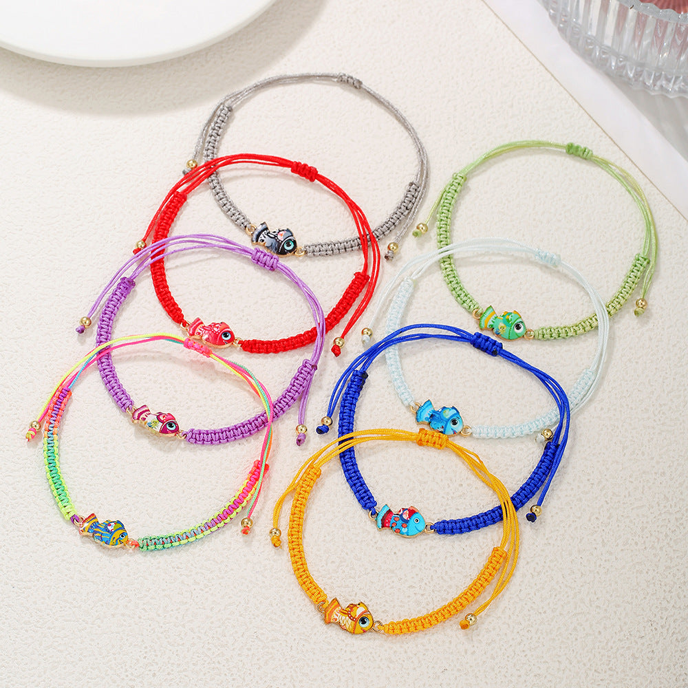 Casual Cartoon Fish Alloy Acrylic Bracelet for Women and Men